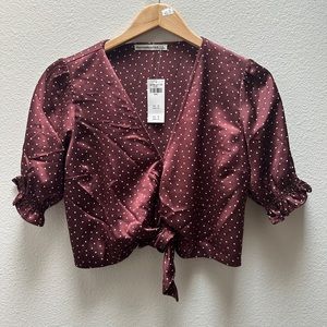 Abercrombie & Fitch Polka Dot Tie Top